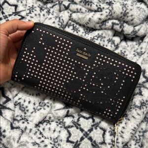 Kate Spade Black and Pink Cutout Wallet